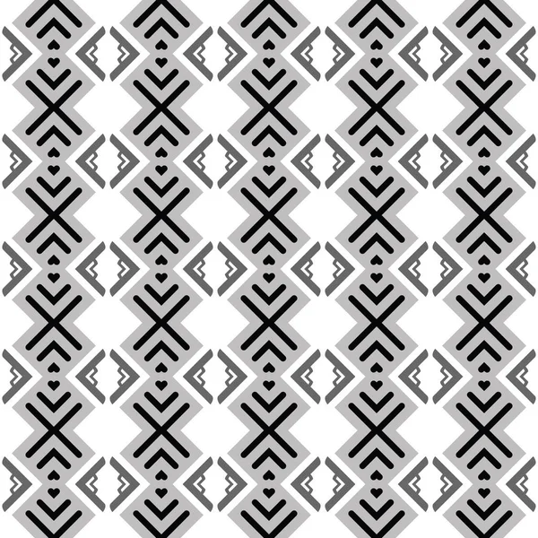 幾何学的形状を持つベクトルシームレスパターンテクスチャの背景 黒で着色 グレーと白の色 — ストックベクタ
