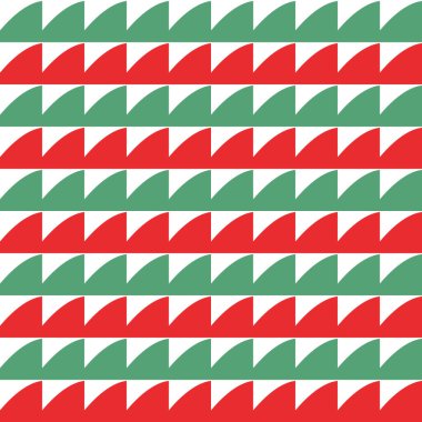 Geometrik şekilli, yeşil, kırmızı ve beyaz renkli vektörsüz desen arkaplanı.