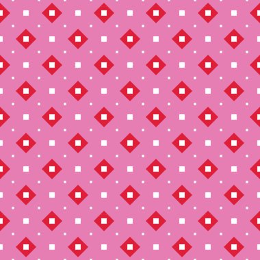 Geometrik şekilli, pembe, kırmızı ve beyaz renklerde vektörsüz desen arkaplanı.