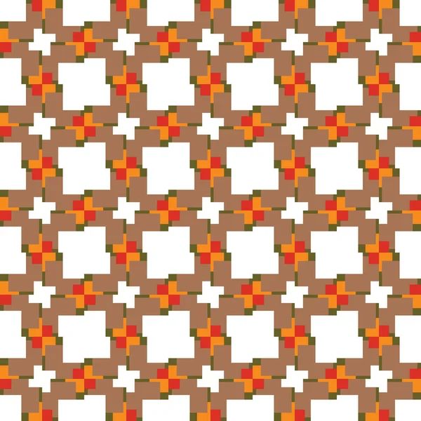 Векторный Бесшовный Текстурный Фон Геометрическими Фигурами Окрашенный Коричневый Зеленый Оранжевый — стоковый вектор