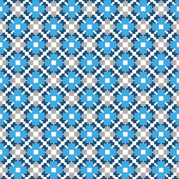 幾何学的形状を持つベクトルシームレスなパターンテクスチャの背景 青で着色 グレーと白の色 — ストックベクタ
