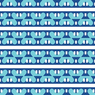 Geometrik şekilli, mavi ve beyaz renklerle renklendirilmiş vektörsüz desen arkaplanı.