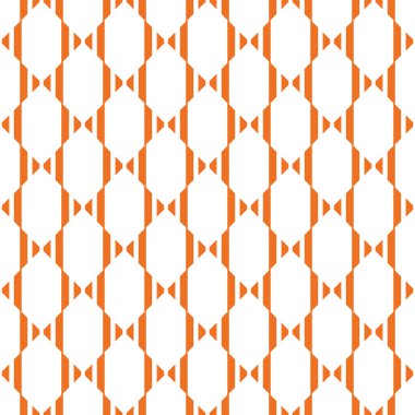 Geometrik şekilli, turuncu ve beyaz renklerle renklendirilmiş vektörsüz desen arkaplanı.