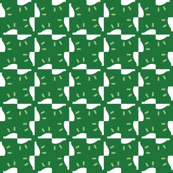 Векторний Безшовний Фон Текстури Візерунка Геометричними Формами Кольоровий Зеленому Білому — стоковий вектор