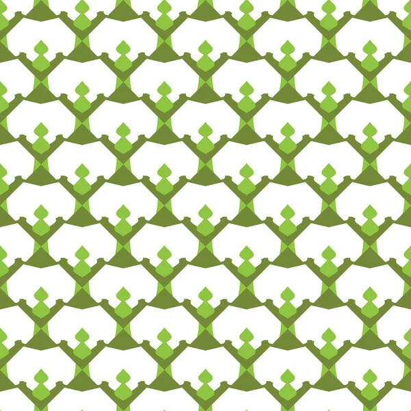 Vector Seamless Pattern Texture Background Geometric Shapes Colored Green White — Stock Vector