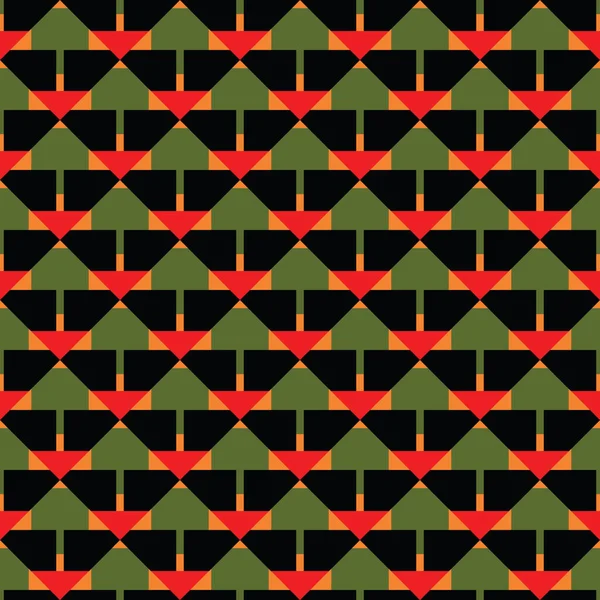 Vector Seamless Pattern Texture Background Geometric Shapes Colored Black Green — Stock Vector
