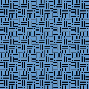 Geometrik şekilli, mavi ve siyah renkli vektörsüz desen arkaplanı.