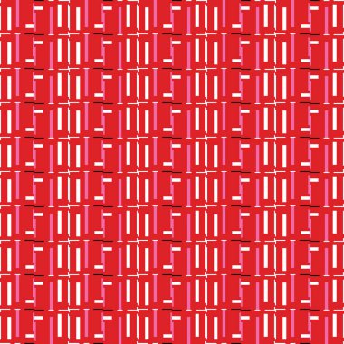 Geometrik şekilli, kırmızı, beyaz, pembe ve siyah renkli vektörsüz desen arkaplanı.