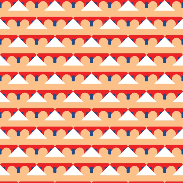 Vektor Nahtlosen Muster Textur Hintergrund Mit Geometrischen Formen Orange Blau — Stockvektor