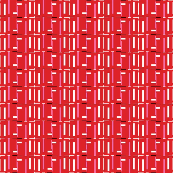 幾何学的形状を持つベクトルシームレスパターンテクスチャの背景 赤で着色 ピンクと黒の色 — ストックベクタ