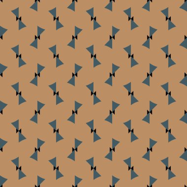 Geometrik şekilli, kahverengi, mavi ve siyah renkli vektörsüz desen arkaplanı.