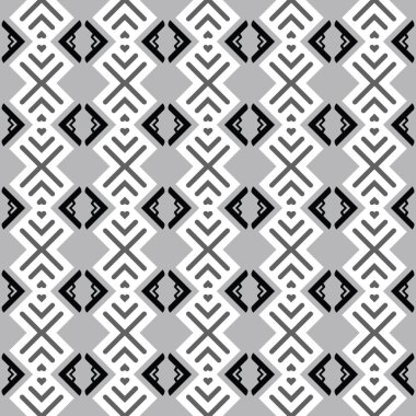 Gri, beyaz ve siyah renkli geometrik şekilli vektörsüz desen arkaplanı.