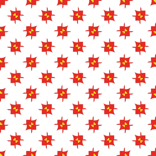 Vector Seamless Pattern Texture Background Geometric Shapes Colored White Red — Stock Vector