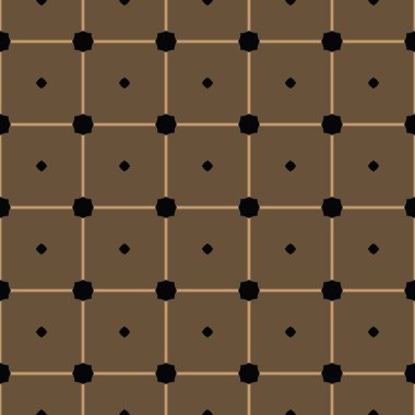 Geometrik şekilli, kahverengi ve siyah renkli vektörsüz desen arkaplanı.