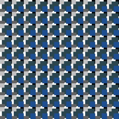 Geometrik şekilli, mavi, gri, siyah ve beyaz renkli vektörsüz desen arkaplanı.