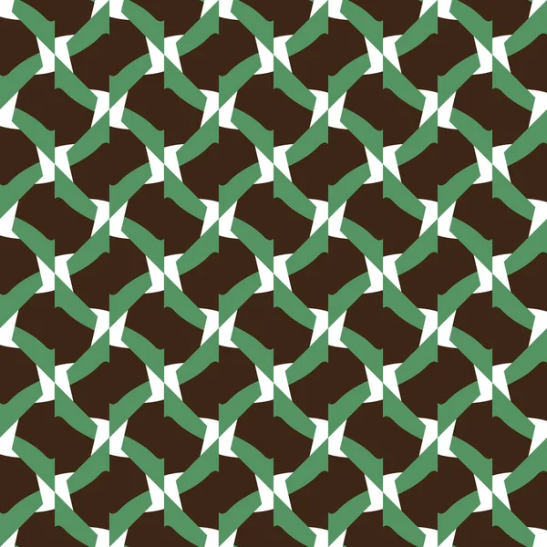 Διάνυσμα Απρόσκοπτη Μοτίβο Υφή Φόντο Γεωμετρικά Σχήματα Χρωματισμένο Πράσινο Καφέ — Διανυσματικό Αρχείο
