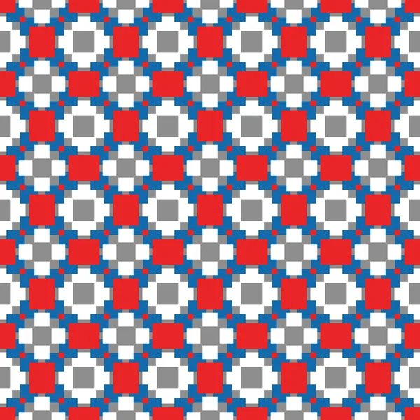 Векторный Бесшовный Текстурный Фон Геометрическими Фигурами Окрашенный Красный Синий Серый — стоковый вектор