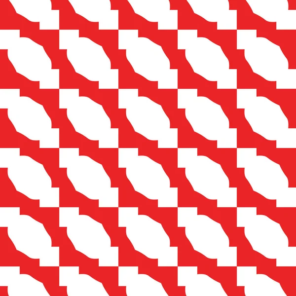 幾何学的形状を持つベクトルシームレスパターンテクスチャ背景 赤と白の色で着色 — ストックベクタ