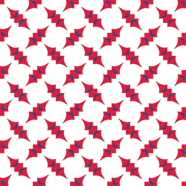 Vector Seamless Pattern Texture Background Geometric Shapes Colored Red Blue — Stock Vector