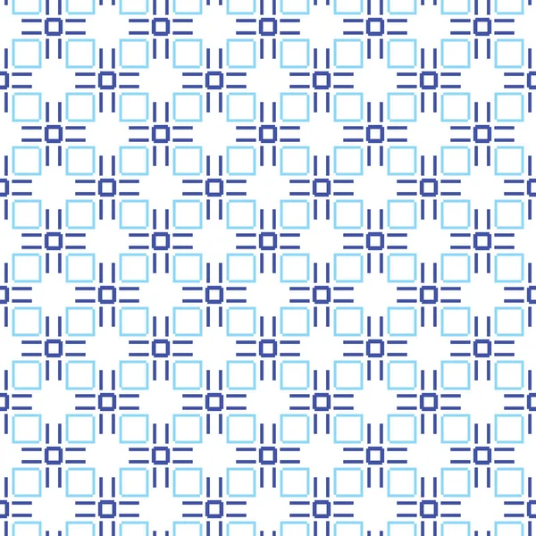 幾何学的形状を持つベクトルシームレスパターンテクスチャの背景 青と白の色で着色 — ストックベクタ