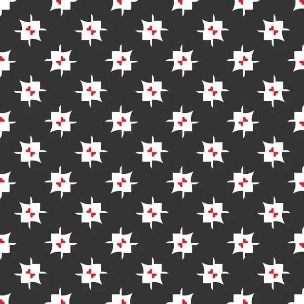 Vector Seamless Pattern Texture Background Geometric Shapes Colored Black Red — Stock Vector