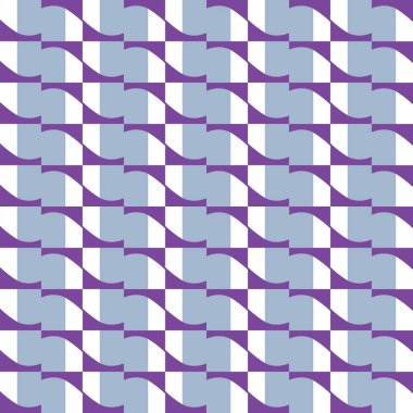 Geometrik şekilli, mavi, mor ve beyaz renklerle renklendirilmiş vektörsüz desen arkaplanı.