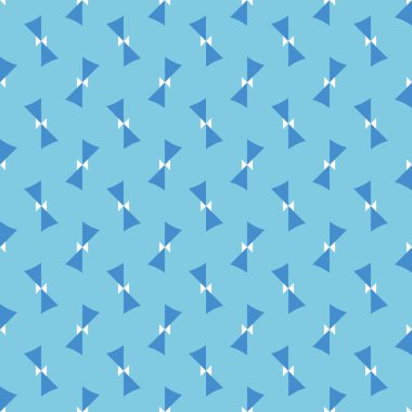 Geometrik şekilli, mavi ve beyaz renklerle renklendirilmiş vektörsüz desen arkaplanı.