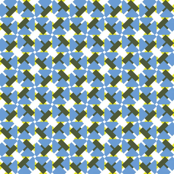 Векторный Бесшовный Текстурный Фон Геометрическими Фигурами Окрашенный Синий Зеленый Желтый — стоковый вектор