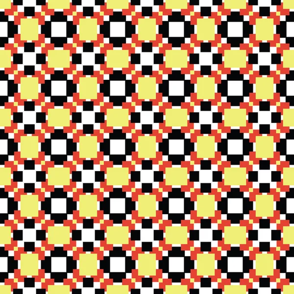 Vector Seamless Pattern Texture Background Geometric Shapes Colored Yellow Red — Stock Vector