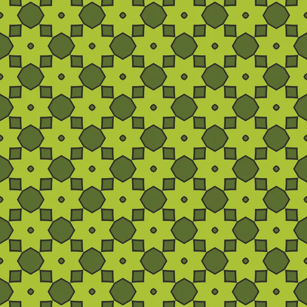 幾何学的形状を持つベクトルシームレスパターンテクスチャ背景 緑と黒の色で着色 — ストックベクタ