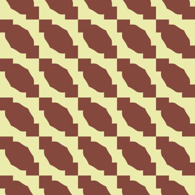 Geometrik şekilli, kahverengi ve beyaz renklerle renklendirilmiş vektörsüz desen arkaplanı.