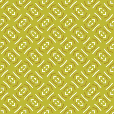 Geometrik şekilli, sarı, altın ve beyaz renklerde vektör desensiz arkaplan.