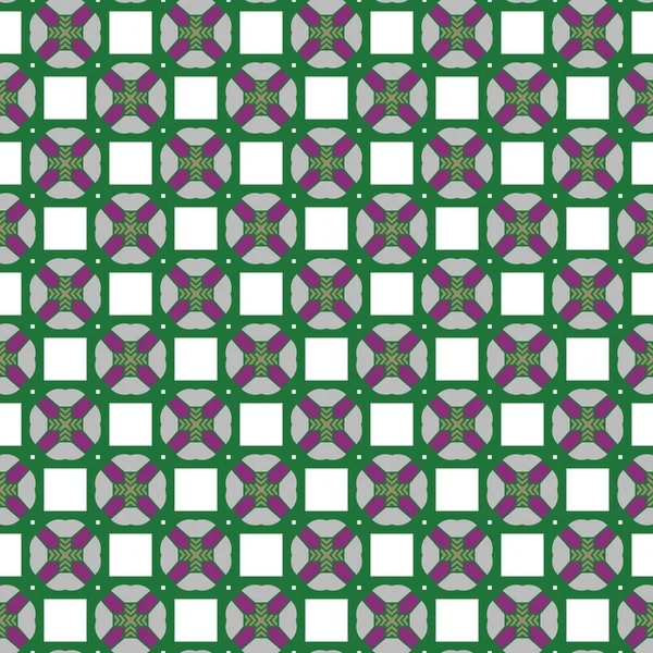 Mora Yeşile Kahverengiye Beyaza Griye Boyanmış Geometrik Şekilli Vektörsüz Desen — Stok Vektör