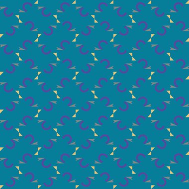 Geometrik şekilli, mavi, mor, gri ve sarı renkli vektörsüz arkaplan dokusu.