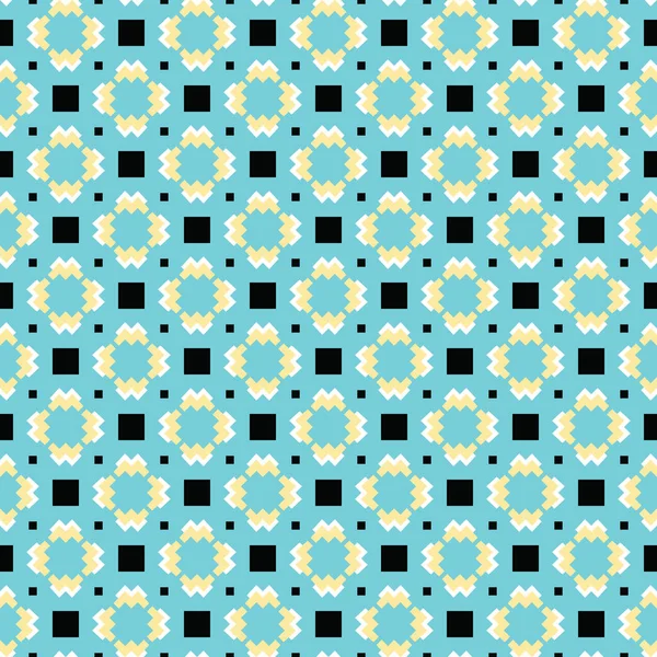 幾何学的な形状を持つベクトルシームレスなパターンの背景テクスチャ 青で着色 白と黒の色 — ストックベクタ