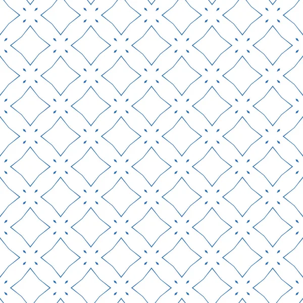 幾何学的形状を持つベクトルシームレスパターン背景テクスチャ 青と白の色で着色 — ストックベクタ