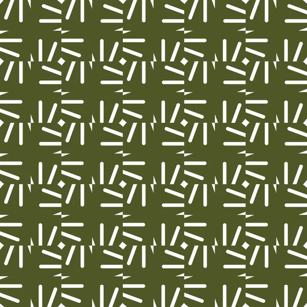 幾何学的形状を持つベクトルシームレスパターン背景テクスチャ 緑と白の色で着色 — ストックベクタ