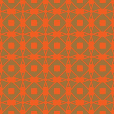 Geometrik şekilli, kahverengi ve turuncu renkli vektörsüz desen arkaplanı.