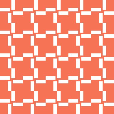 Geometrik şekilli, turuncu ve beyaz renklerle renklendirilmiş vektörsüz desen arkaplanı.