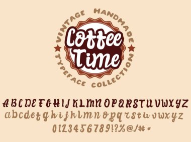 Kahve zamanı Font.Enjoy Kahve kahve renklerde yürütülen yeni bir el yapımı yazı tipi ile.