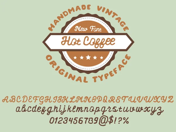 Sıcak kahve Font.Enjoy Kahve kahve renklerde yürütülen yeni bir el yapımı yazı tipi ile.