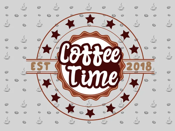 Coffe Time Logo Enjoy Coffee New Logo Executed Coffee Colors — Stock Vector