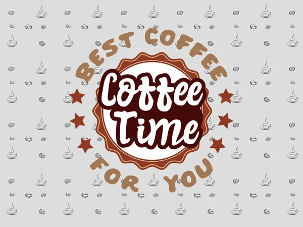 Kaffee Zeit Logo Enjoy Kaffee Mit Einem Neuen Logo Kaffeefarben — Stockvektor