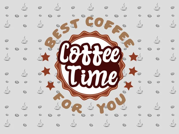 Coffe Time Logo Enjoy Кофе Новым Логотипом Выполнен Цветах Кофе — стоковый вектор