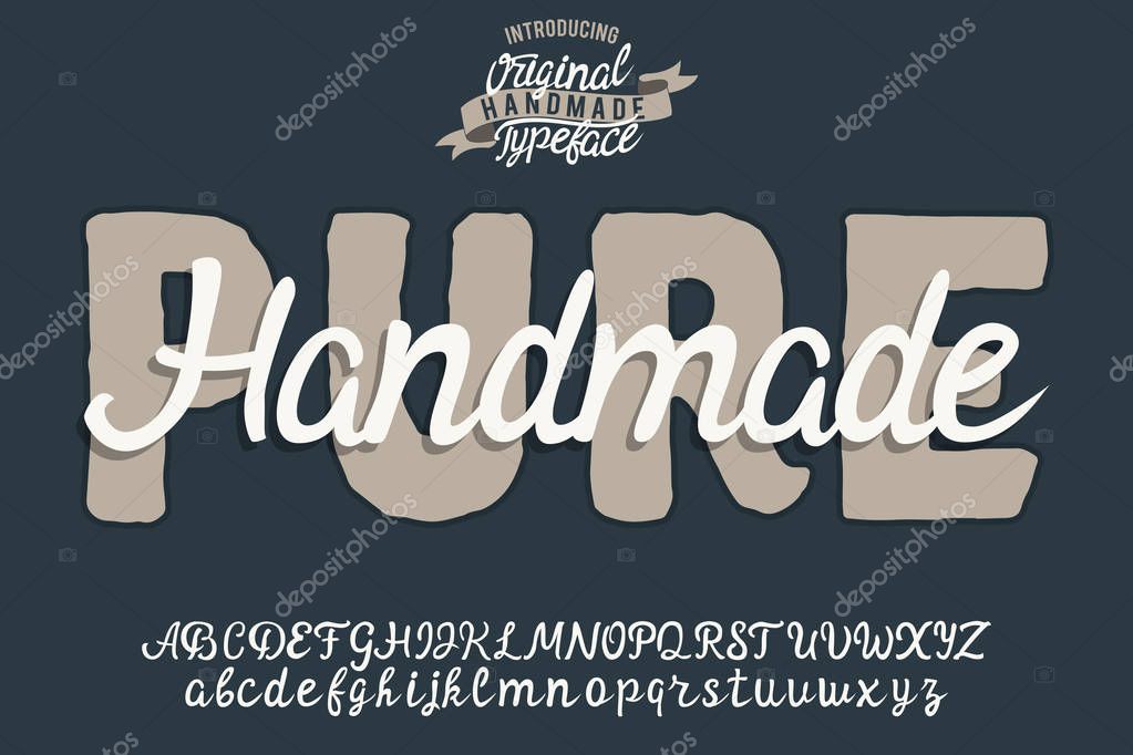 Pure handmade. Simple style. Script typeface.