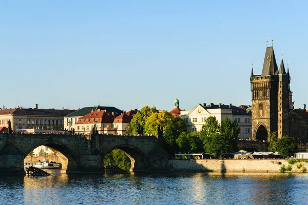 Karlův Most Při Západu Slunce — Stock fotografie