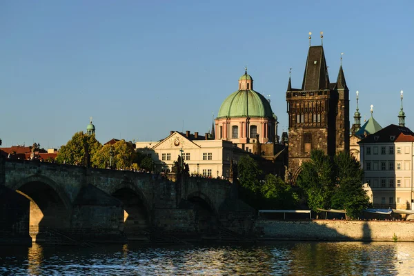 Karlův Most Při Západu Slunce — Stock fotografie