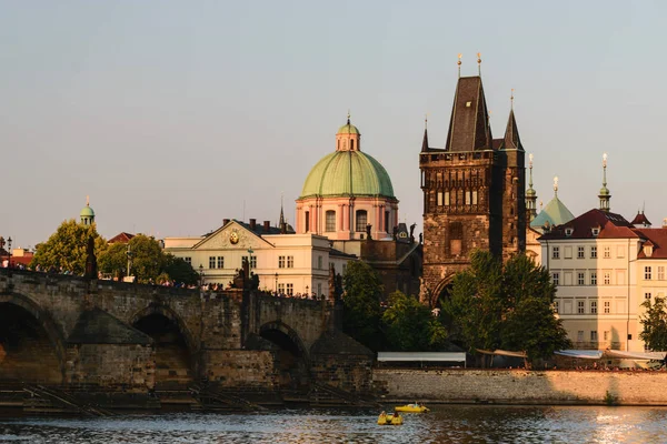 Charles Bridge Old Town Prague Sunset — Stock Photo, Image