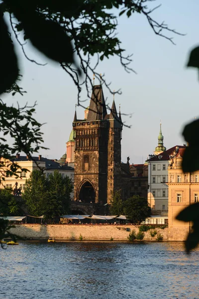 Torre Della Città Vecchia Praga Tramonto — Foto Stock