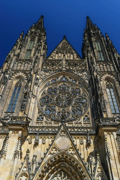 Façade Gothique Cathédrale Saint Vitus Prague — Photo